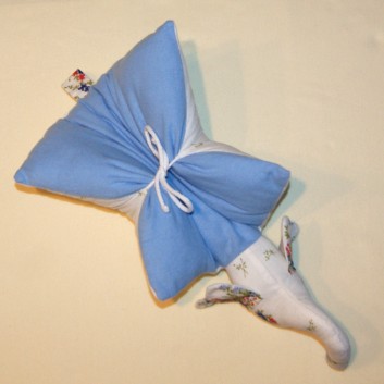Poduszka przytulanka słonik kolorowe kwiatki błękit handmade