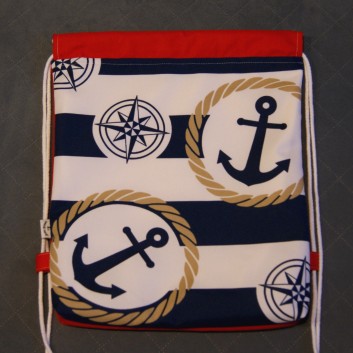 Backpack / waterproof bag - anchors / red