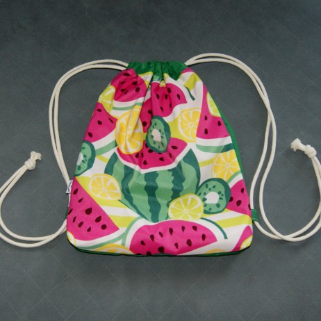 Backpack / waterproof bag watermelons and lemons / green