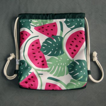 Backpack / waterproof bag - watermelons / dark green