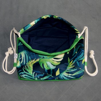 Backpack / waterproof bag - green leaves / light green