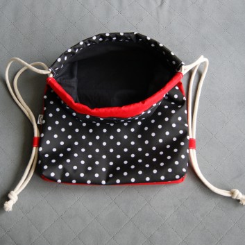 Waterproof backpack / bag - polka dots / red
