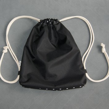 Waterproof backpack / bag - polka dots / black
