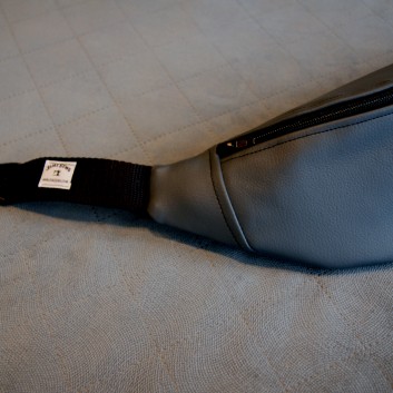 Hip sachet / fannypack - gray eco-leather