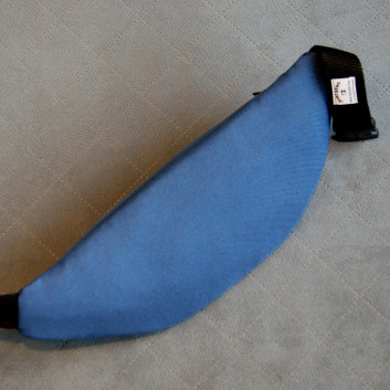 Saszetka biodrowa / nerka z tkaniny obiciowej typu worek / ciemny niebieski / szary handmade