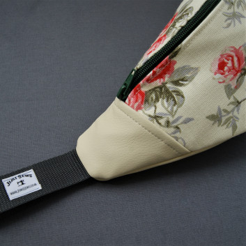 Hip sachet / kidney - roses and cream eco-leather