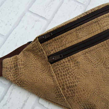 Maxi waist bag / handbag - brown snake skin