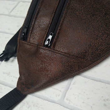 Maxi hip sachet / bag - chocolate eco-leather mat / gloss