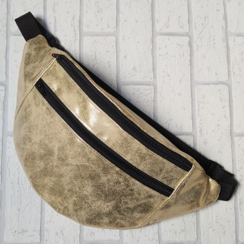 Maxi hip sachet / purse - golden leatherette